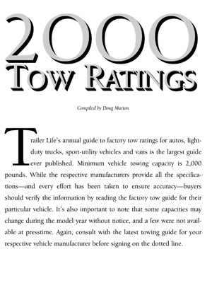 Towing Guide 2000 - Price Right RV